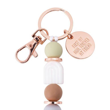 Beaded Keychain - FIRST MY Mum Silicon KEYRING 