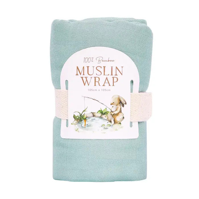 Tiny Wonders Sage Muslin Wrap