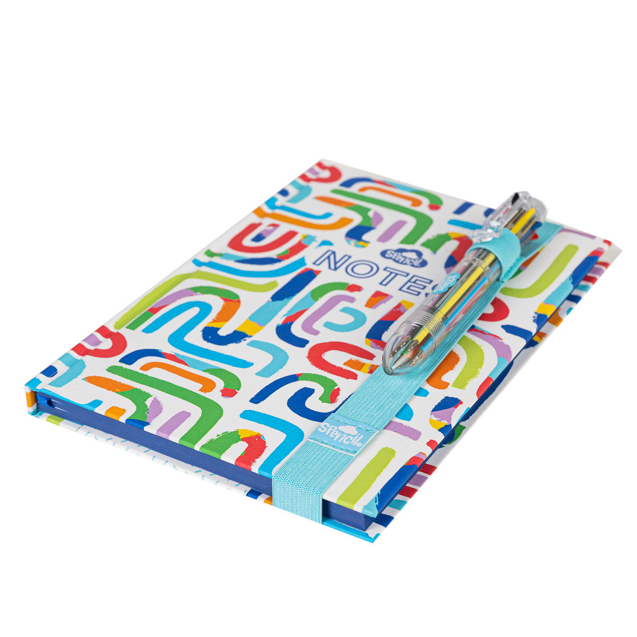 A5 NOTEBOOK WITH MULTICOLOUR PEN-SQUIGGLE