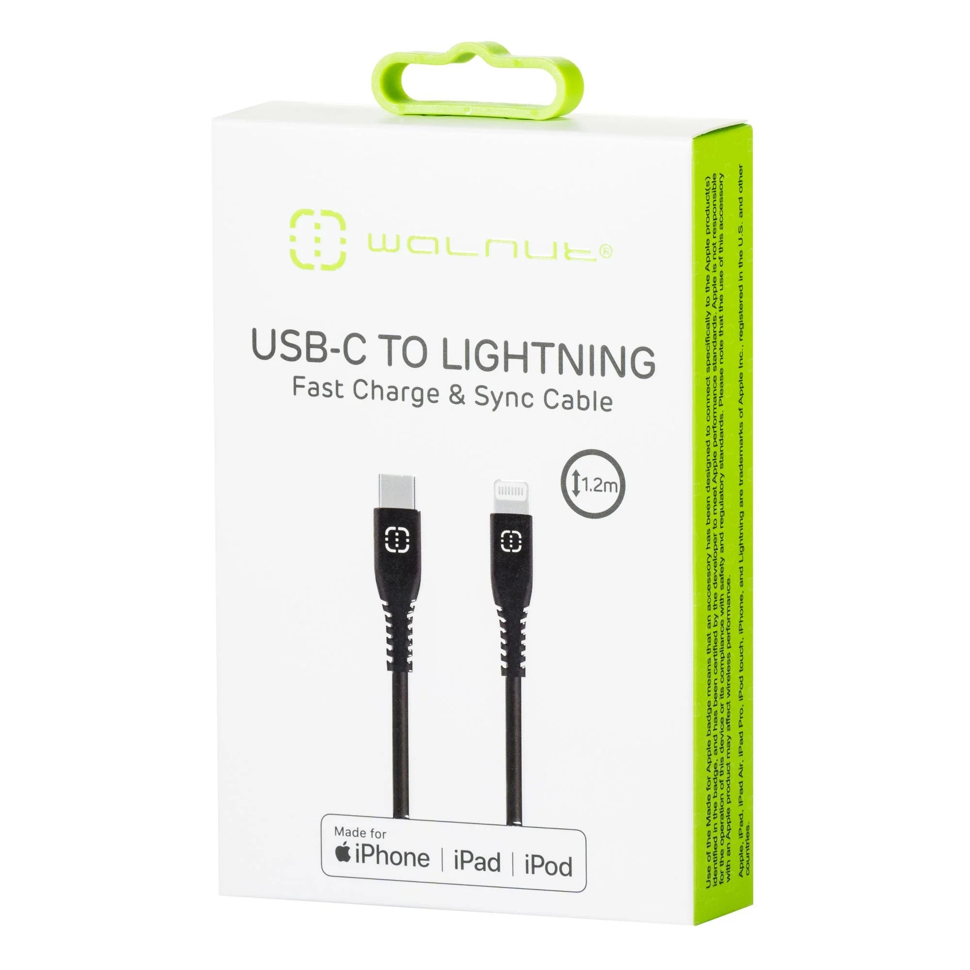 WAL-LC02-16 USB C TO LIGHTNING CABLE BLACK 1.2M