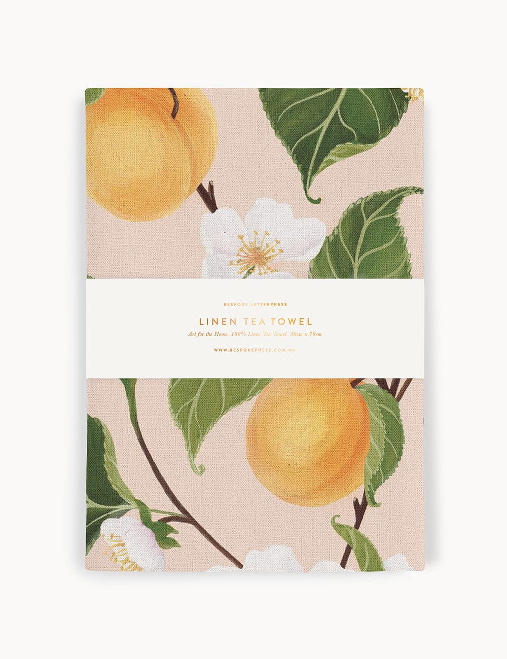 Tea Towel 100% Linen -  Peaches