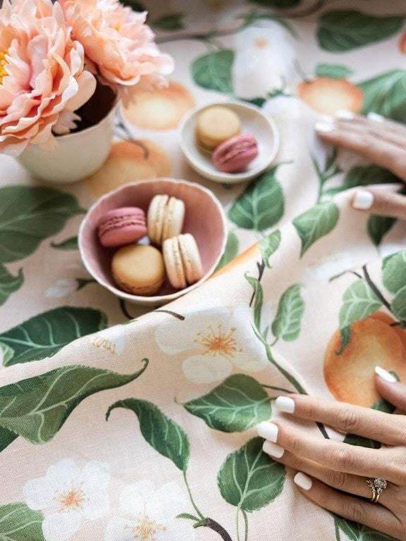 Tea Towel 100% Linen -  Peaches