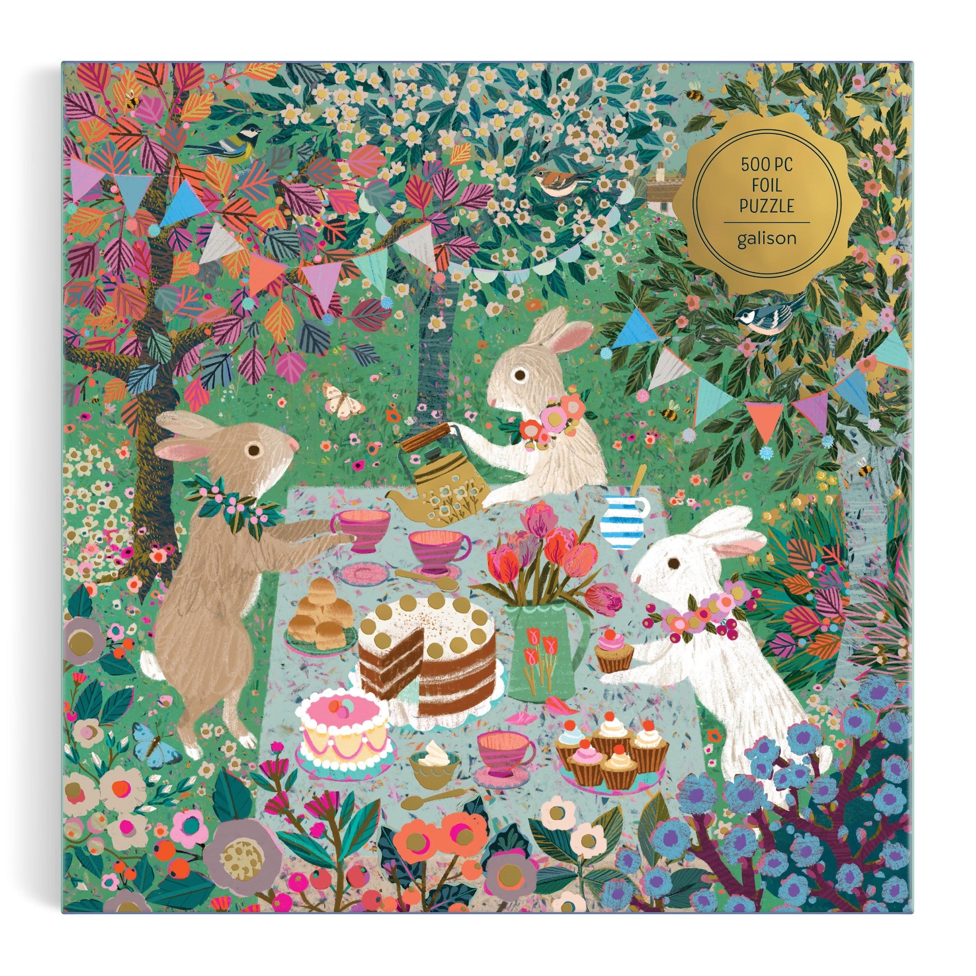 SPRING TEA PARTY FOIIL PUZZLE 500PC