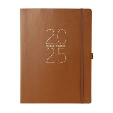 Brown Vegan Leather A4 Diary 2025